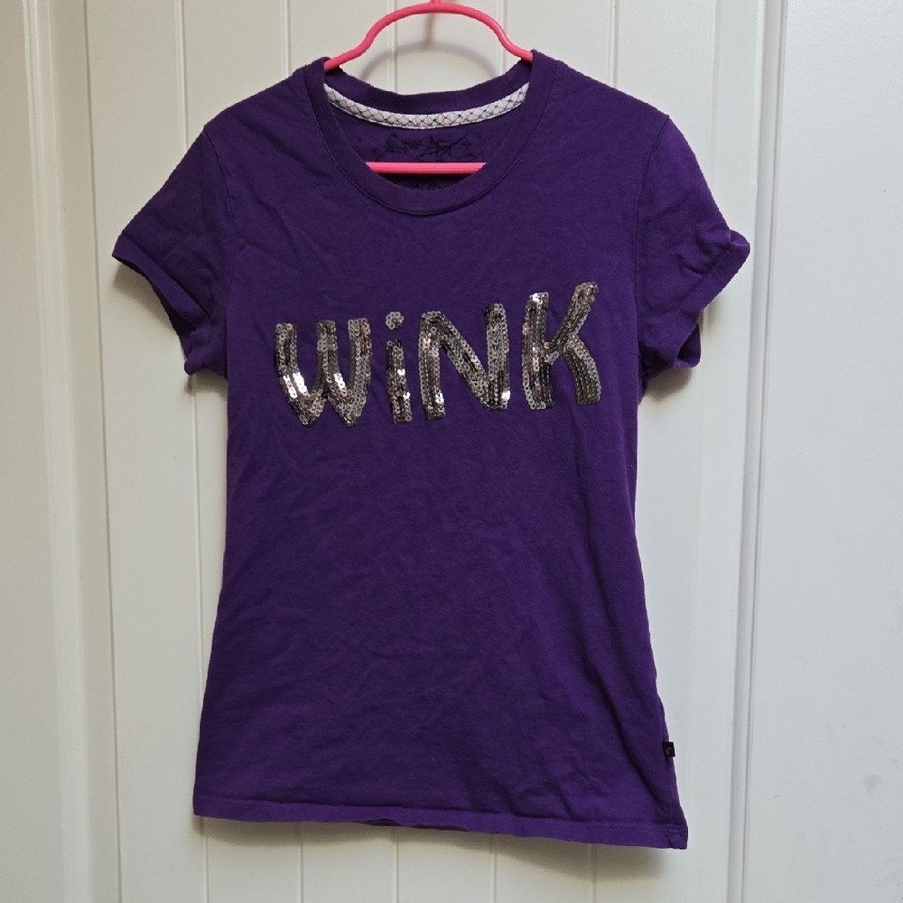 Bmy Jeans Dark Purple Silver Sequin 'Wink' Kids T-Shirt Medium Top